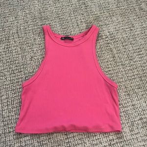 Pink Zara cropped tank top.